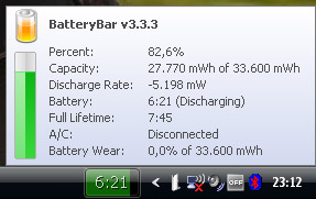 Sony Vaio P - BatteryBar 3.3